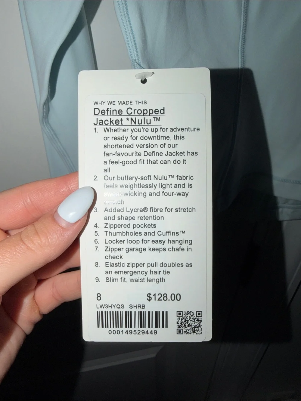 lululemon athletica Light Blue define cropped jacket